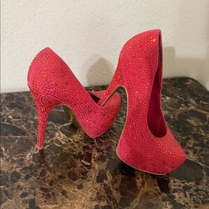 Elegant Pink Rhinestone Heels